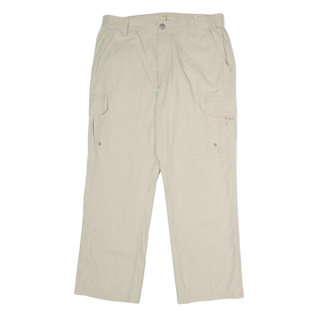 RED HEAD Mens Cotton Beige Regular Cargo Trousers W36 L30 Utility Casual