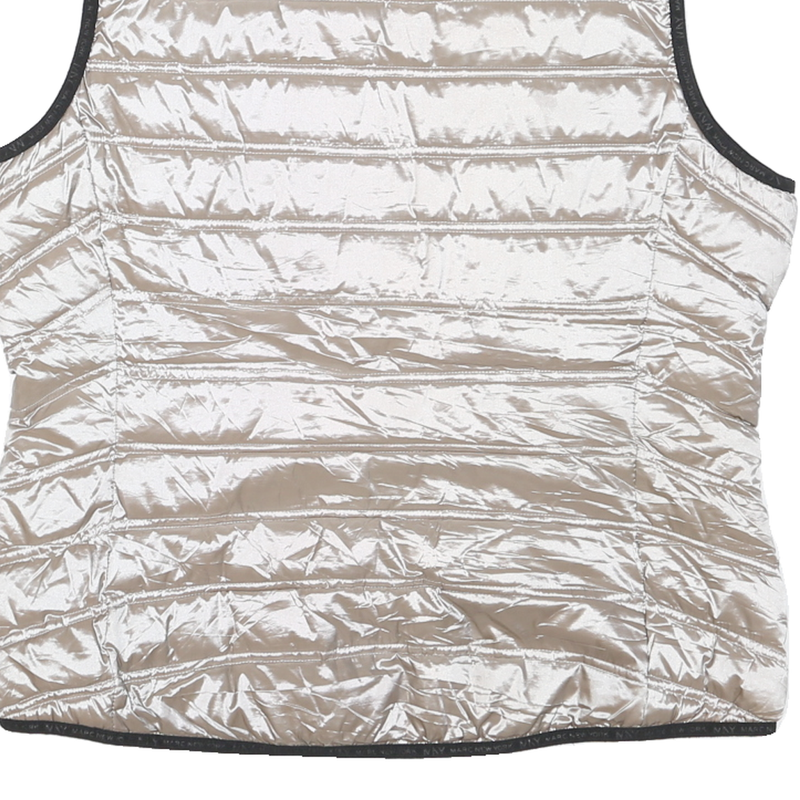 MARC JACOBS Womens Beige & Black Reversible Quilted Jacket M Polyester Blend Zip