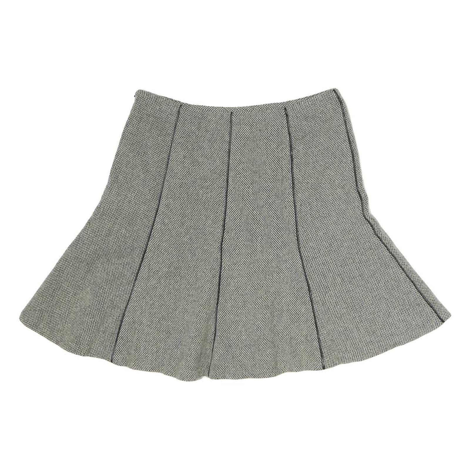 LAUREN RALPH LAUREN Womens Grey Cotton A-Line Knee Length Woven Skirt M Casual