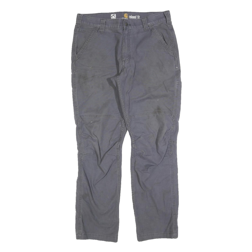 CARHARTT Mens Cotton Blend Grey Relaxed Fit Straight Leg Trousers W33 L32