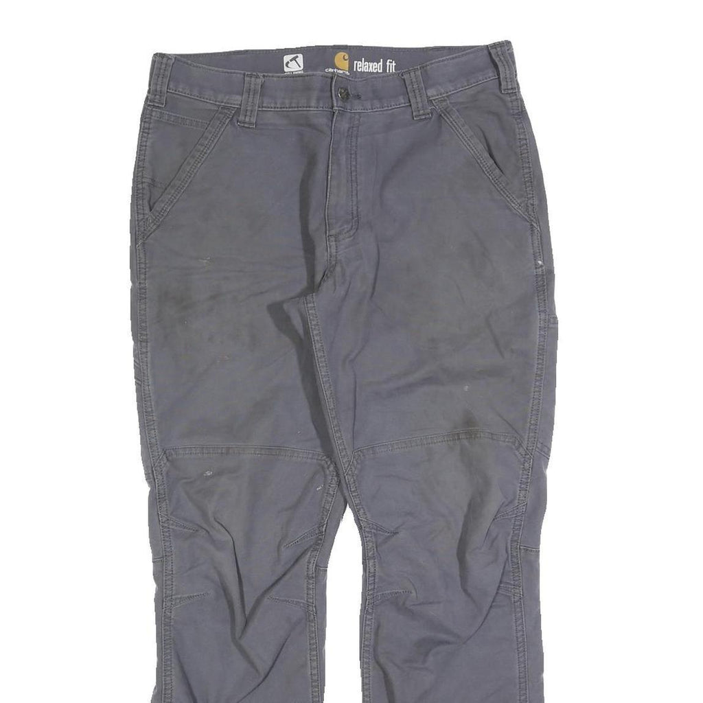 CARHARTT Mens Cotton Blend Grey Relaxed Fit Straight Leg Trousers W33 L32