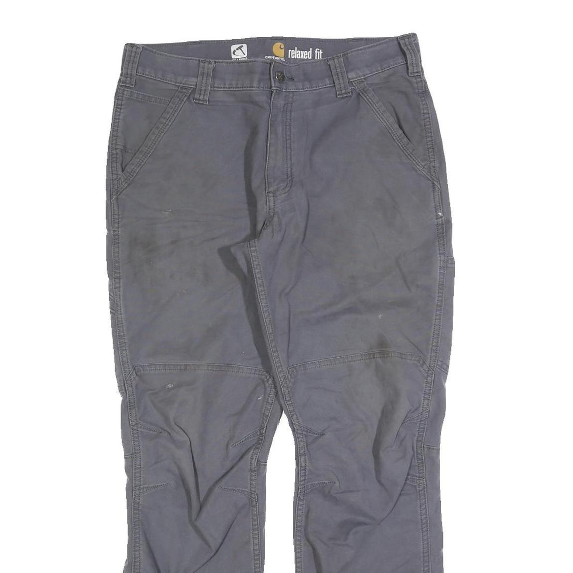 CARHARTT Mens Cotton Blend Grey Relaxed Fit Straight Leg Trousers W33 L32