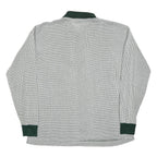 TOMMY HILFIGER Mens White & Dark Green Long Sleeve Checked Polo Shirt L Cotton
