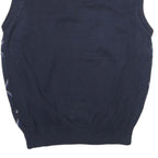 NAUTICA Mens Blue & White Patterned V-Neck Cotton Jumper M Sleeveless Classic