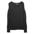 OBJECT Womens Black Plain Jumper Round Neck Basic Knit Size S Lightweight Casual