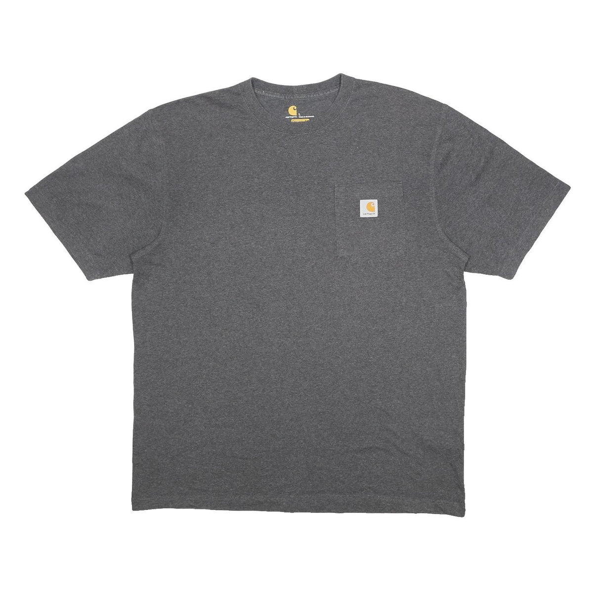 CARHARTT Mens Grey & Yellow Pocket T-Shirt L Short Sleeve Crew Neck Classic