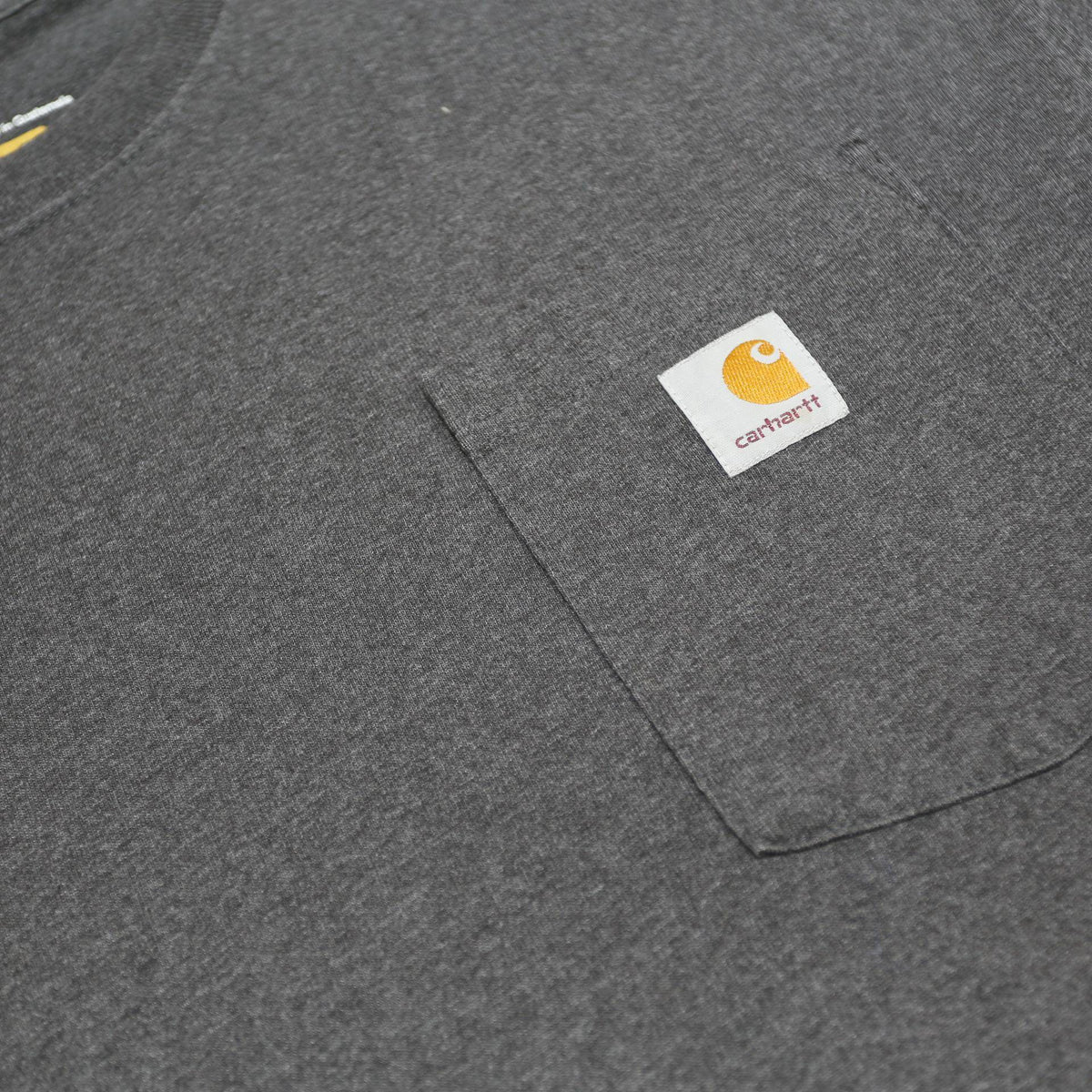 CARHARTT Mens Grey & Yellow Pocket T-Shirt L Short Sleeve Crew Neck Classic