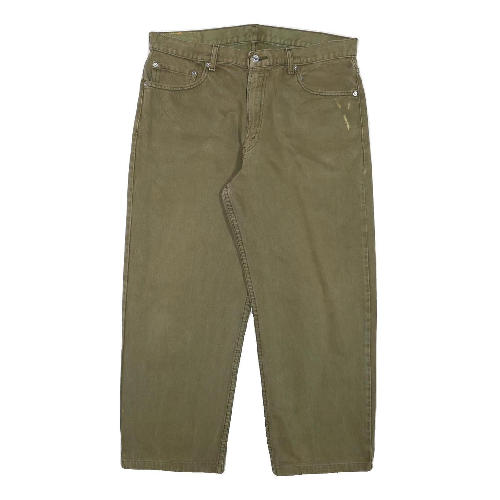 LEVI'S Mens Jeans Regular Straight Denim W34 L26 Cotton Blend Zip Olive Green