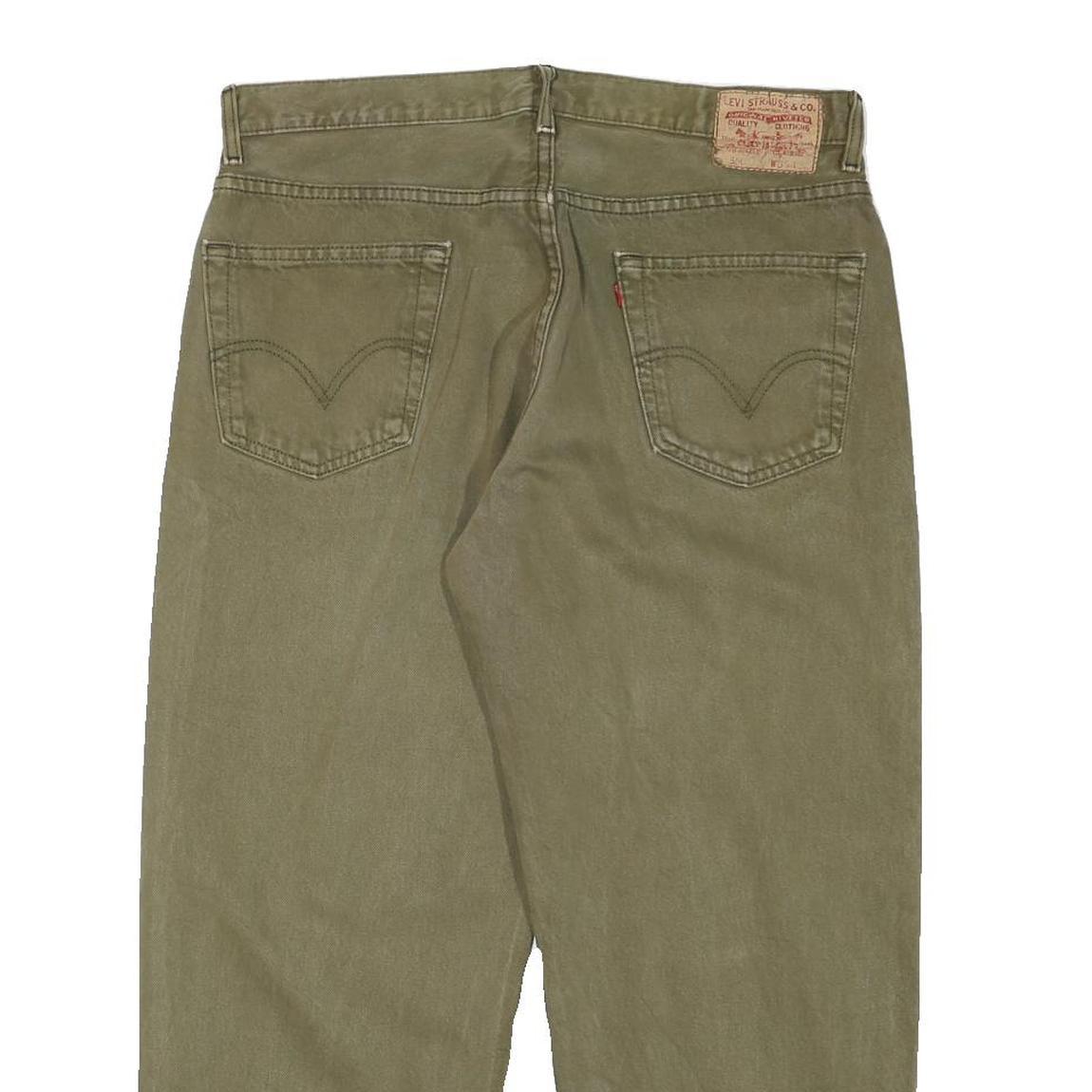 LEVI'S Mens Jeans Regular Straight Denim W34 L26 Cotton Blend Zip Olive Green