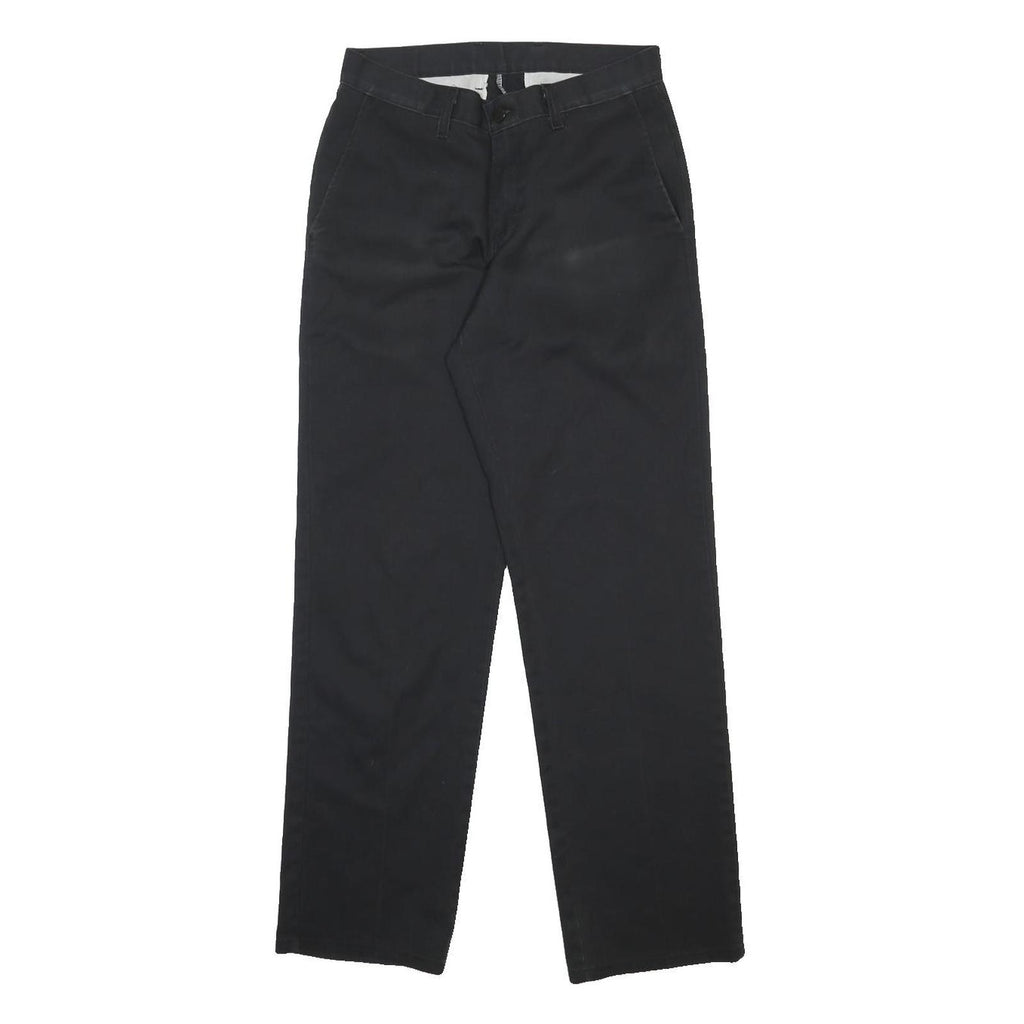 DICKIES Womens Cotton Blend Black Regular Fit Straight Leg Trousers W28 L30