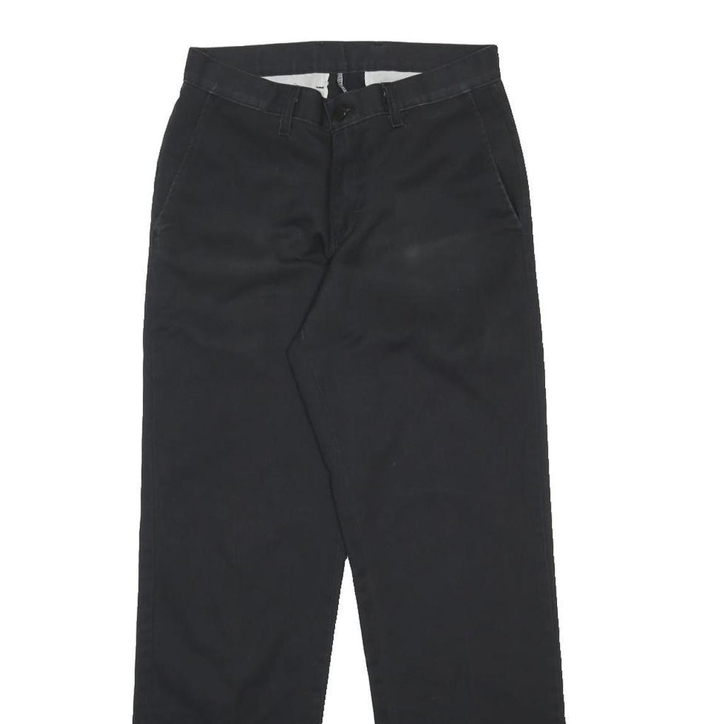 DICKIES Womens Cotton Blend Black Regular Fit Straight Leg Trousers W28 L30
