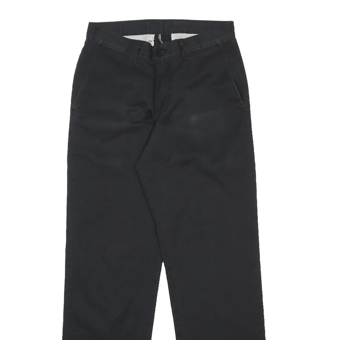 DICKIES Womens Cotton Blend Black Regular Fit Straight Leg Trousers W28 L30