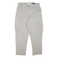 H&M Womens Relaxed Beige Cargo Cotton Blend Trousers W31 L25 Casual Pocketed