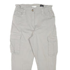 H&M Womens Relaxed Beige Cargo Cotton Blend Trousers W31 L25 Casual Pocketed