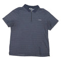 CALVIN KLEIN Mens Blue Zip Front Short Sleeve Striped 2XL Polo Shirt