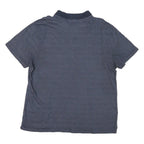 CALVIN KLEIN Mens Blue Zip Front Short Sleeve Striped 2XL Polo Shirt