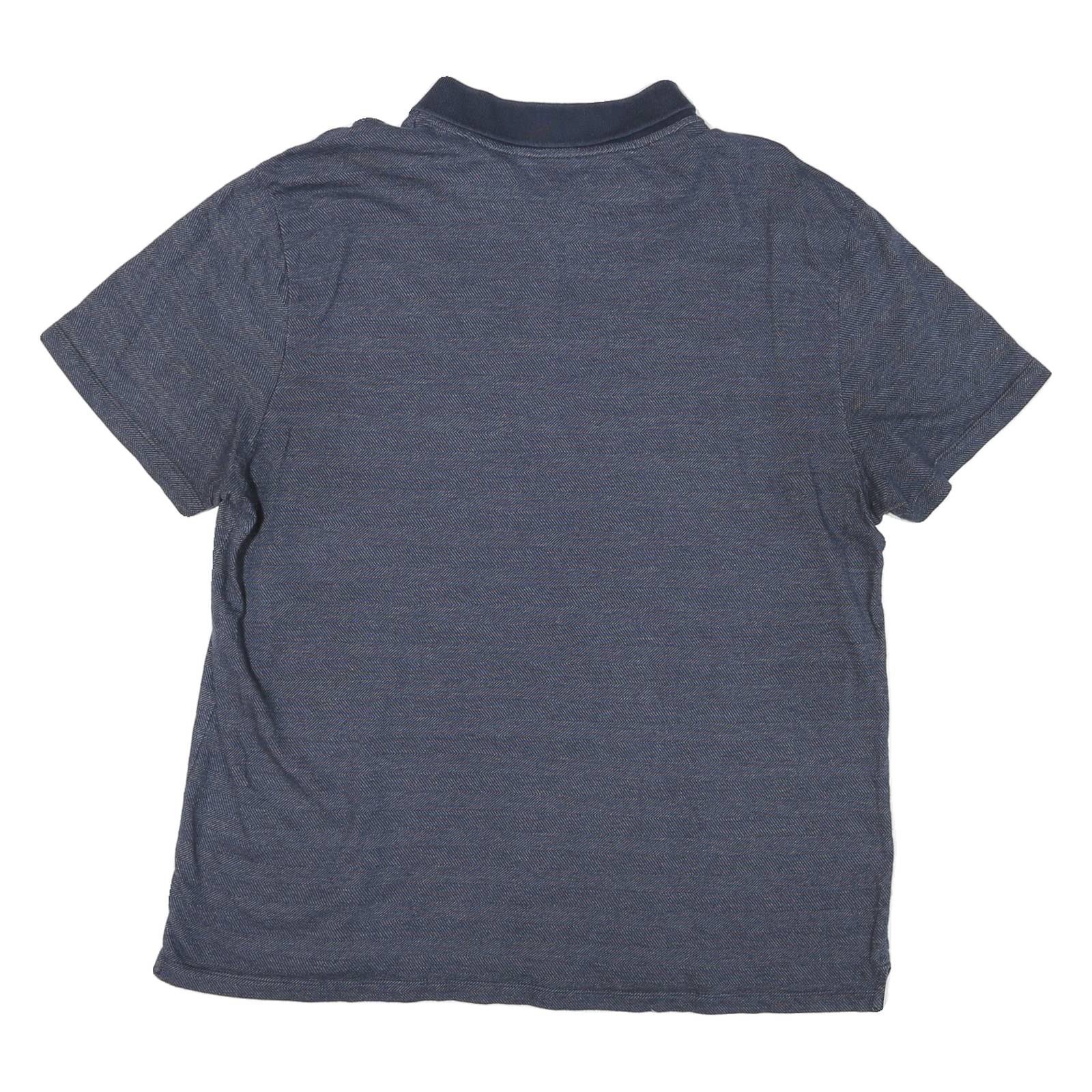 CALVIN KLEIN Mens Blue Zip Front Short Sleeve Striped 2XL Polo Shirt