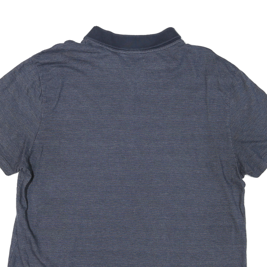 CALVIN KLEIN Mens Blue Zip Front Short Sleeve Striped 2XL Polo Shirt