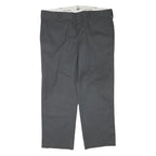 DICKIES Mens Polyester Blend Black Regular Straight Trousers W38 L30 Workwear
