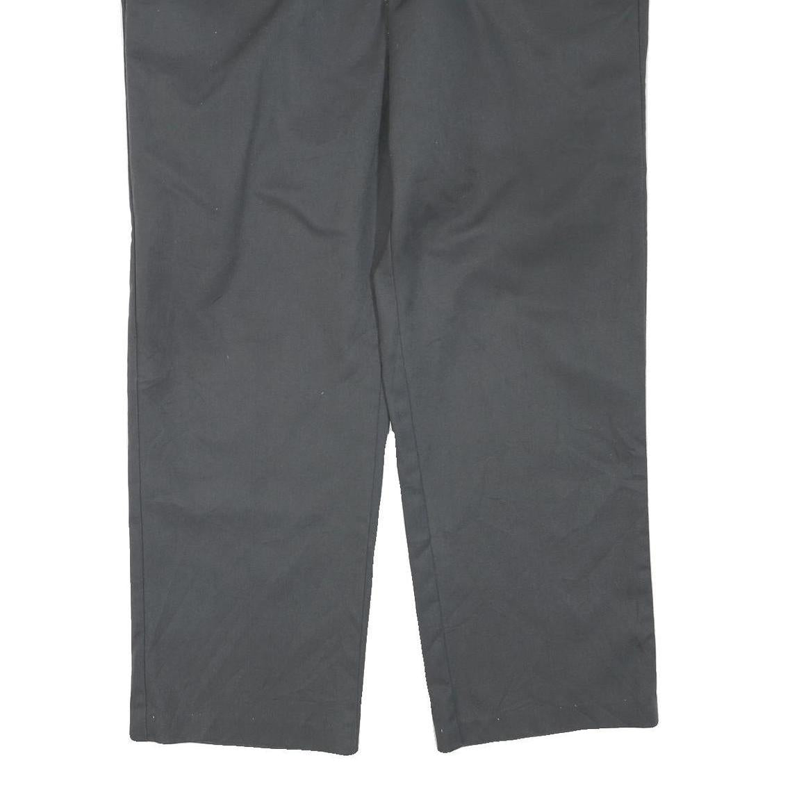 DICKIES Mens Polyester Blend Black Regular Straight Trousers W38 L30 Workwear