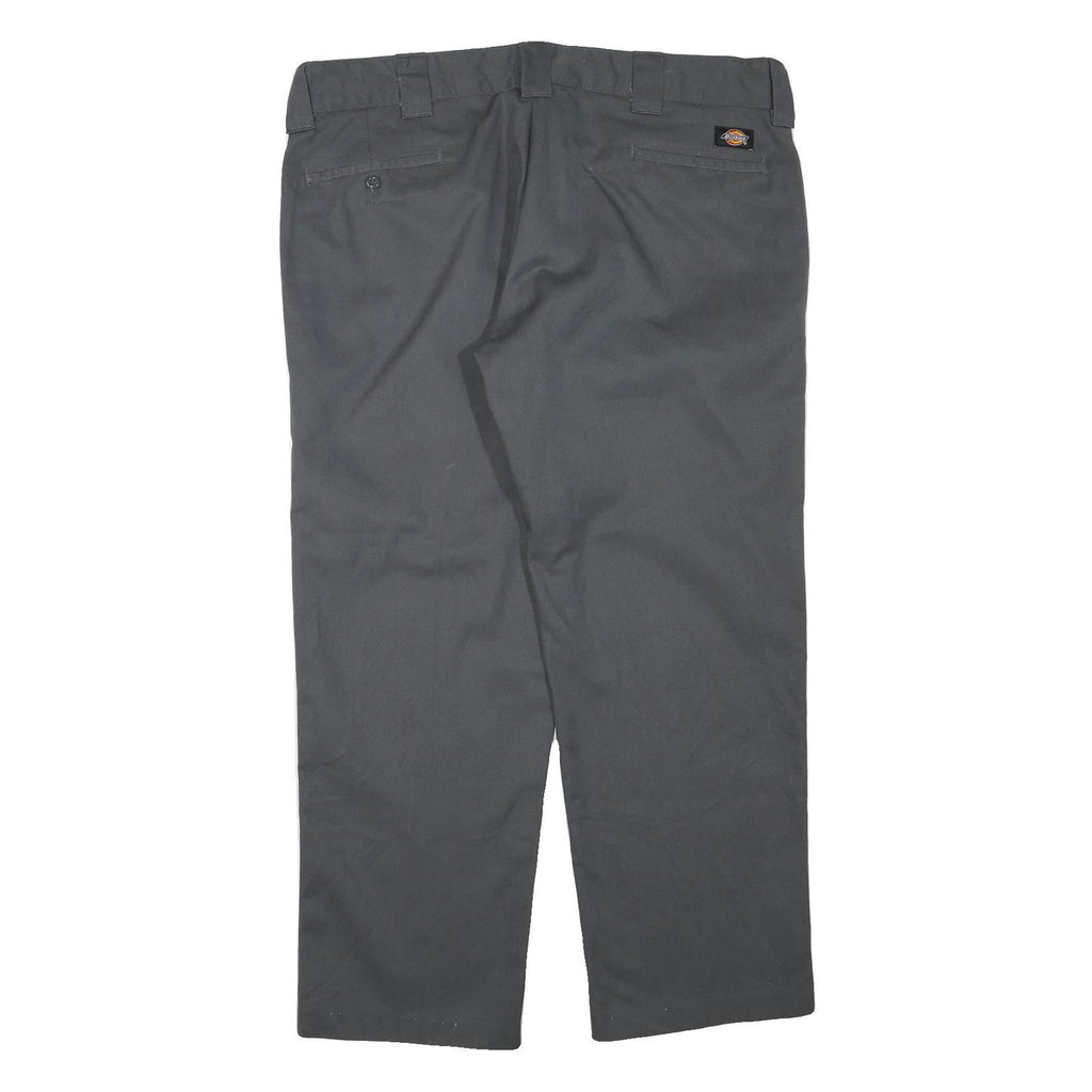 DICKIES Mens Polyester Blend Black Regular Straight Trousers W38 L30 Workwear