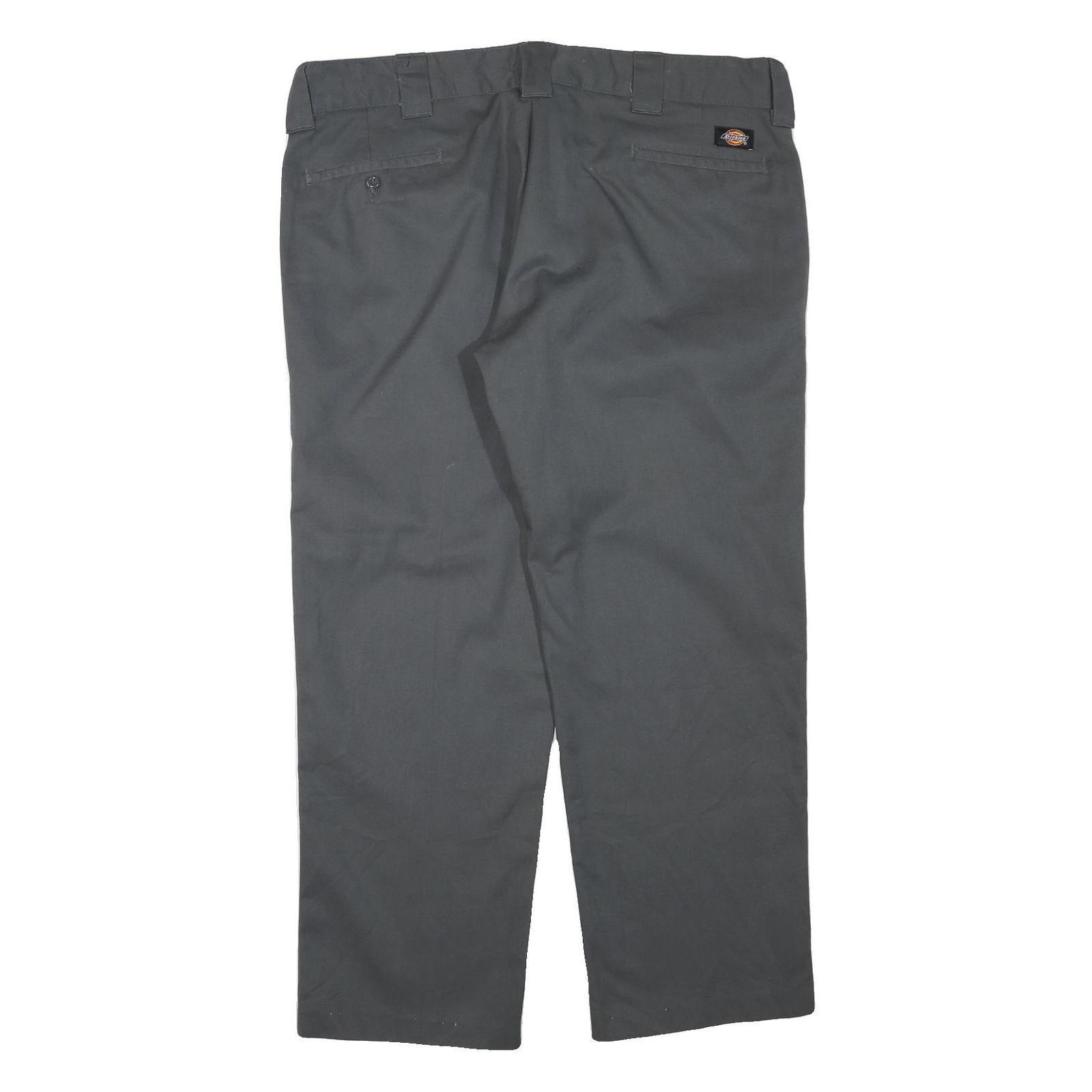 DICKIES Mens Polyester Blend Black Regular Straight Trousers W38 L30 Workwear