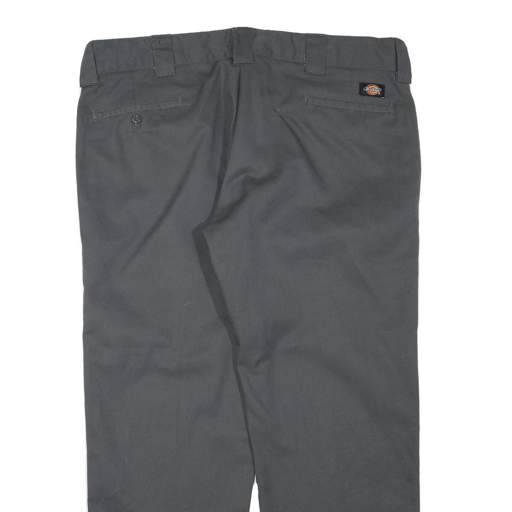 DICKIES Mens Polyester Blend Black Regular Straight Trousers W38 L30 Workwear