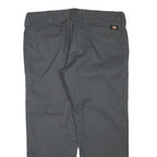 DICKIES Mens Polyester Blend Black Regular Straight Trousers W38 L30 Workwear