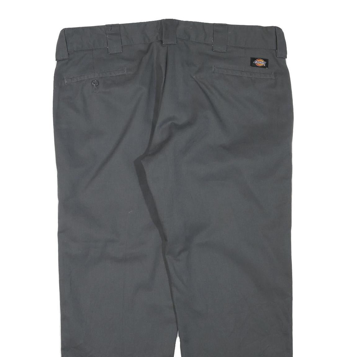 DICKIES Mens Polyester Blend Black Regular Straight Trousers W38 L30 Workwear