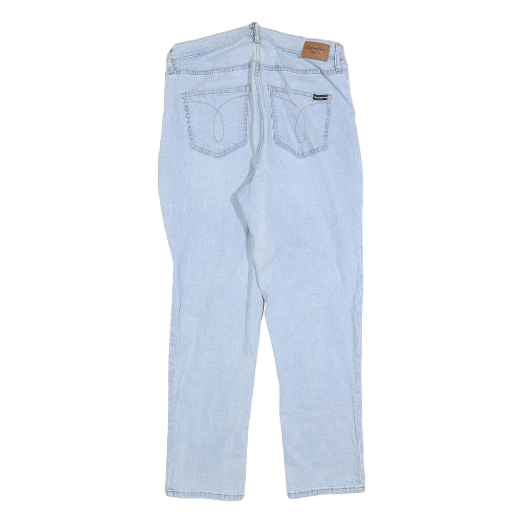 CALVIN KLEIN JEANS Womens Light Blue Regular Fit Straight Denim W31 L28 Zip