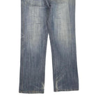 MINGRONG Womens Jeans Blue Regular Straight Denim W28 L30 Distressed Embroidery