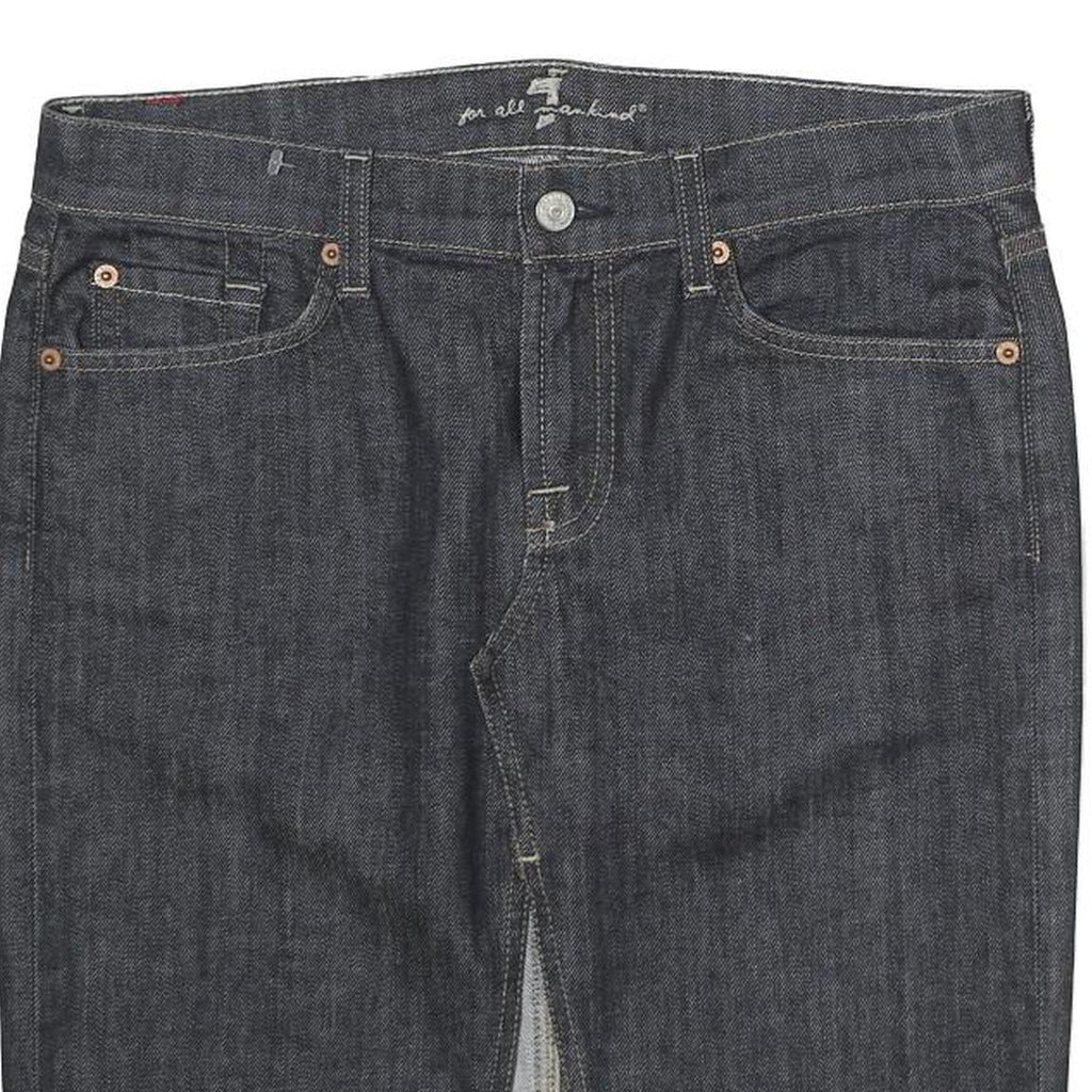 7 FOR ALL MANKIND Womens Blue Denim Mini Skirt Cotton M Casual Straight Zip