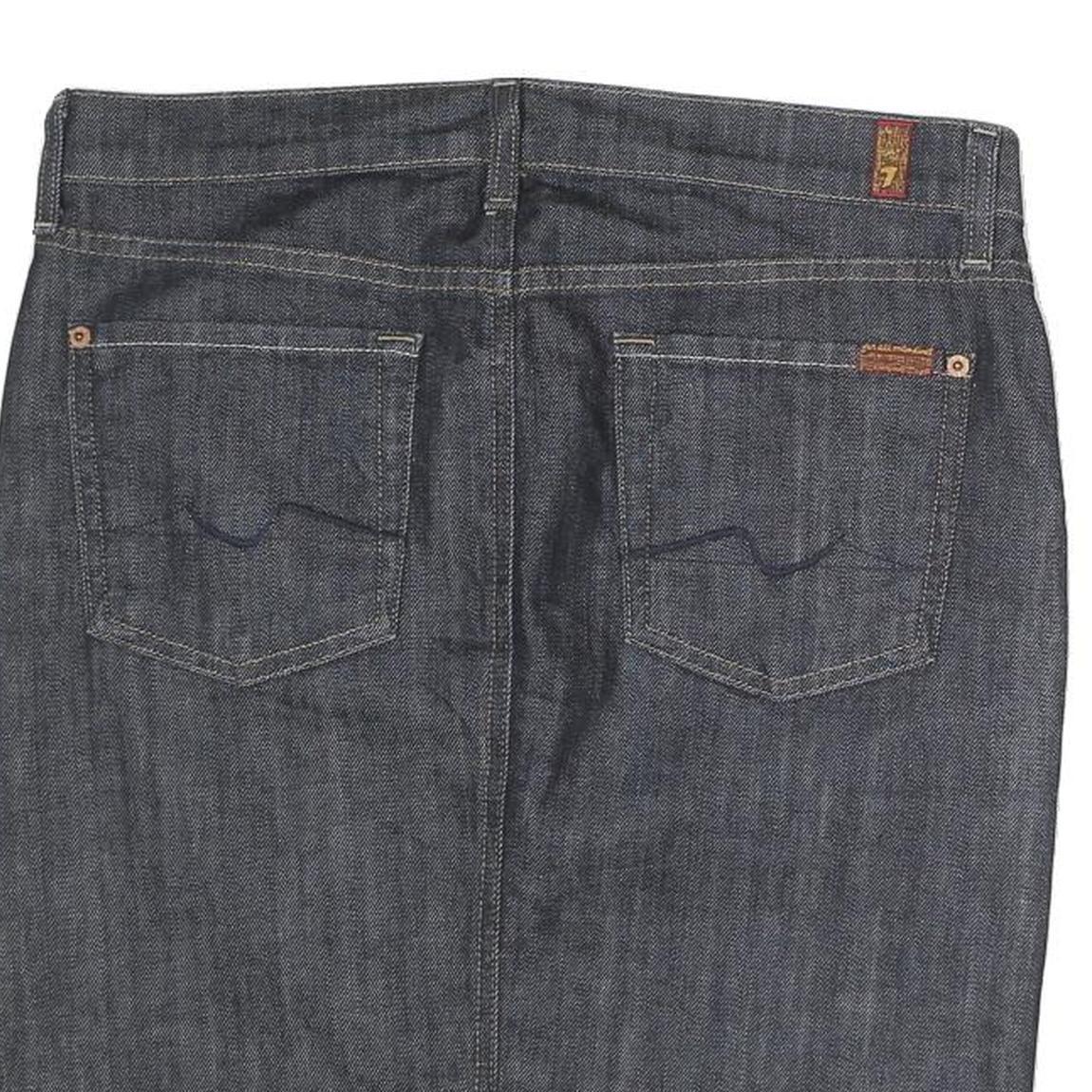 7 FOR ALL MANKIND Womens Blue Denim Mini Skirt Cotton M Casual Straight Zip