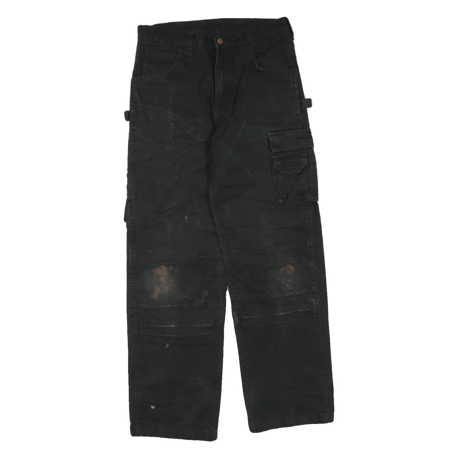 CARHARTT Womens Black Regular Fit Straight Leg Trousers W30 L30 Workwear Cargo