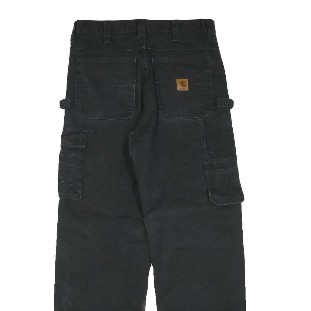 CARHARTT Womens Black Regular Fit Straight Leg Trousers W30 L30 Workwear Cargo