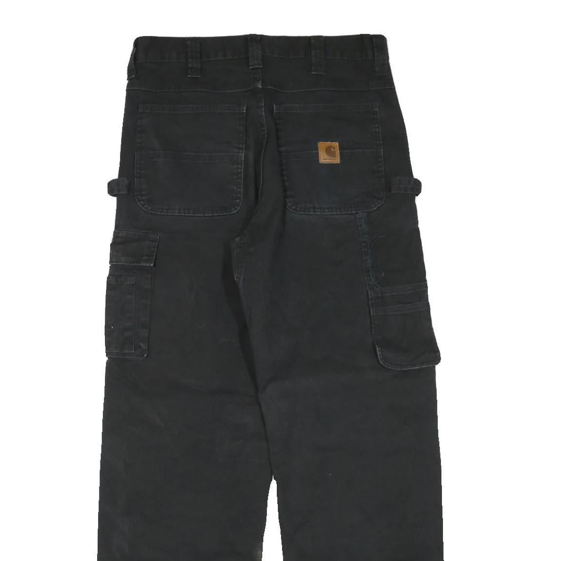 CARHARTT Womens Black Regular Fit Straight Leg Trousers W30 L30 Workwear Cargo
