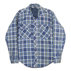 THE GREAT PLAINS Mens Blue & Olive Check Shirt M Casual Long Sleeve Cotton