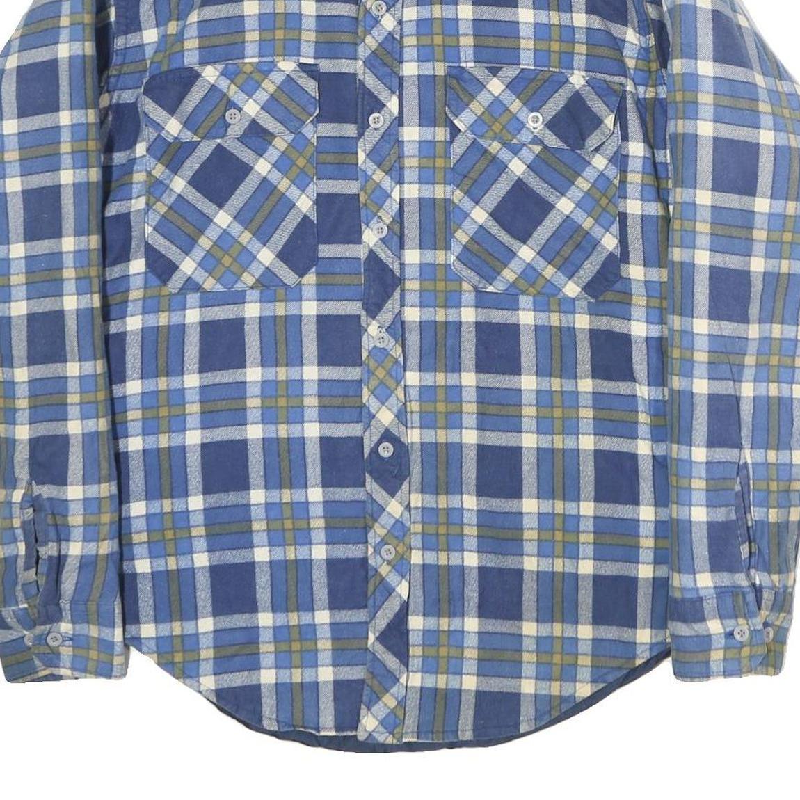 THE GREAT PLAINS Mens Blue & Olive Check Shirt M Casual Long Sleeve Cotton