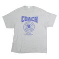 PORT & COMPANY Mens Grey Coach Graphic T-Shirt XL Short Sleeve Crew Neck