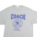PORT & COMPANY Mens Grey Coach Graphic T-Shirt XL Short Sleeve Crew Neck