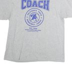 PORT & COMPANY Mens Grey Coach Graphic T-Shirt XL Short Sleeve Crew Neck
