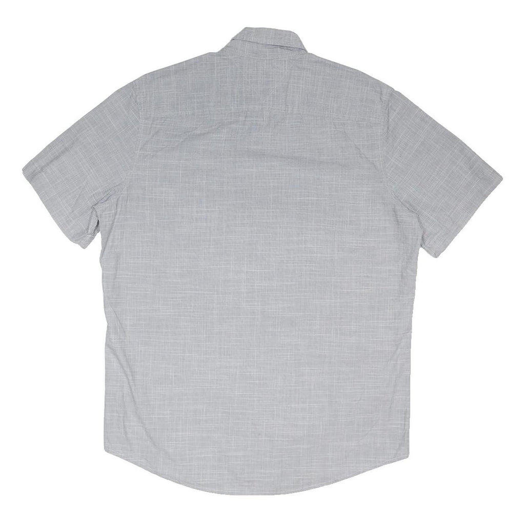 TOMMY HILFIGER Mens Grey Short Sleeve Cotton Blend Shirt S Button Down Pocket