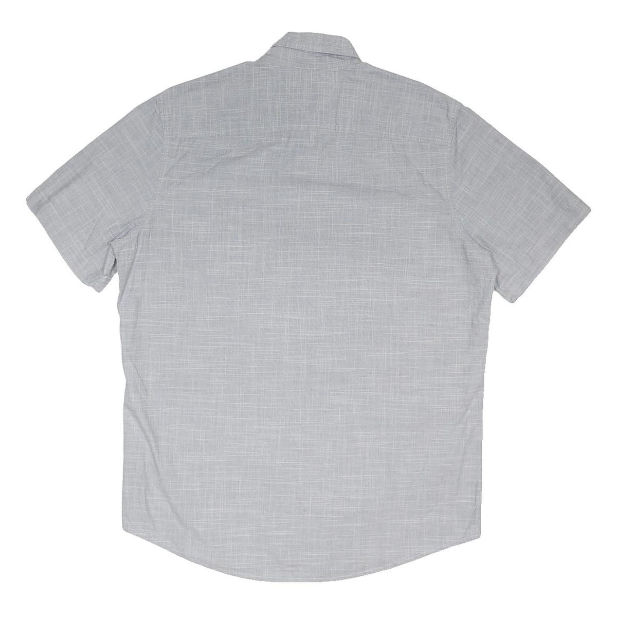 TOMMY HILFIGER Mens Grey Short Sleeve Cotton Blend Shirt S Button Down Pocket