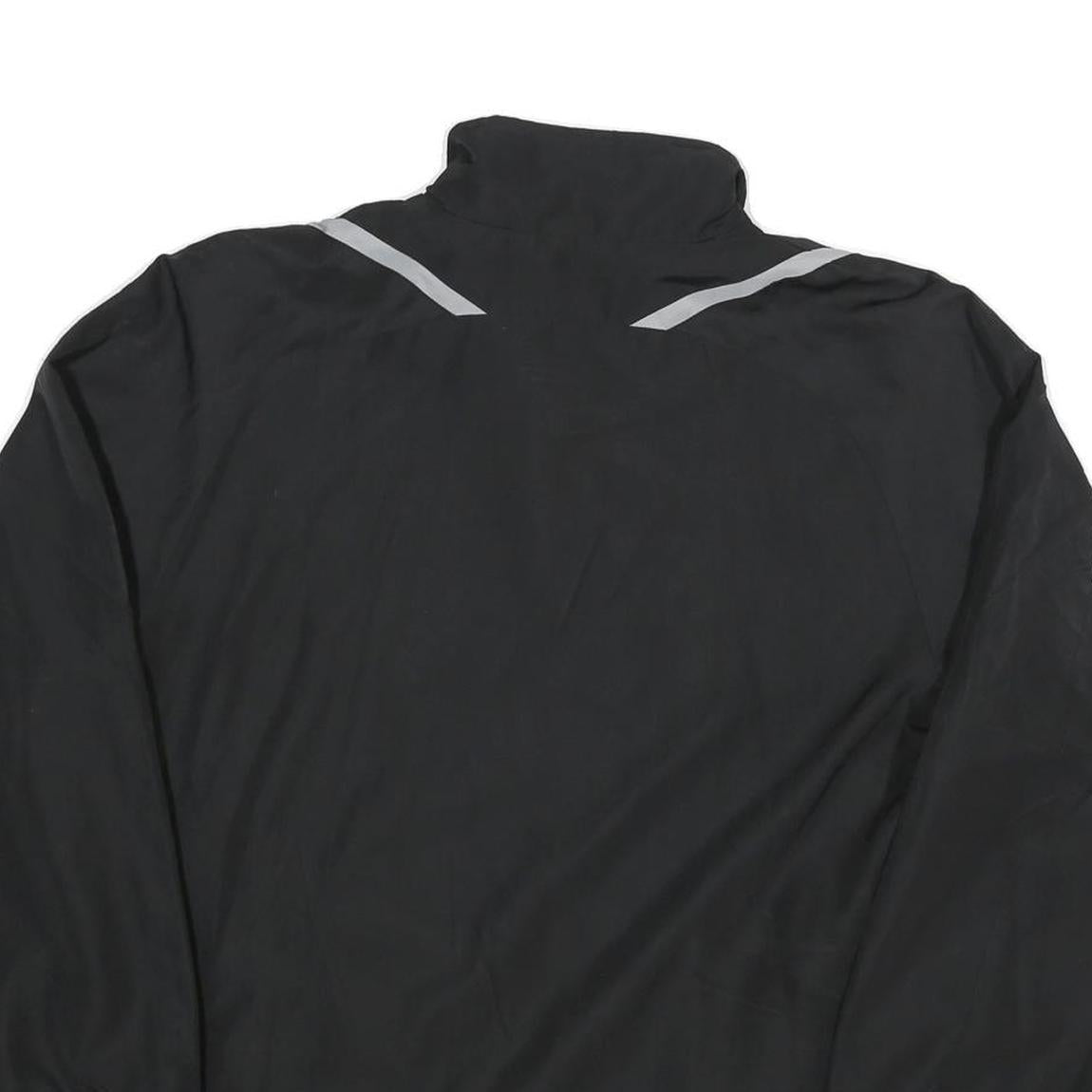 Mens Black Polyester Blend Sports Zip Jacket XL Erima UHC Oberland 84 Style