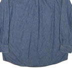 CASUALS Mens Blue Denim Cotton Blend Shirt L Button Down Pocket Long Sleeve