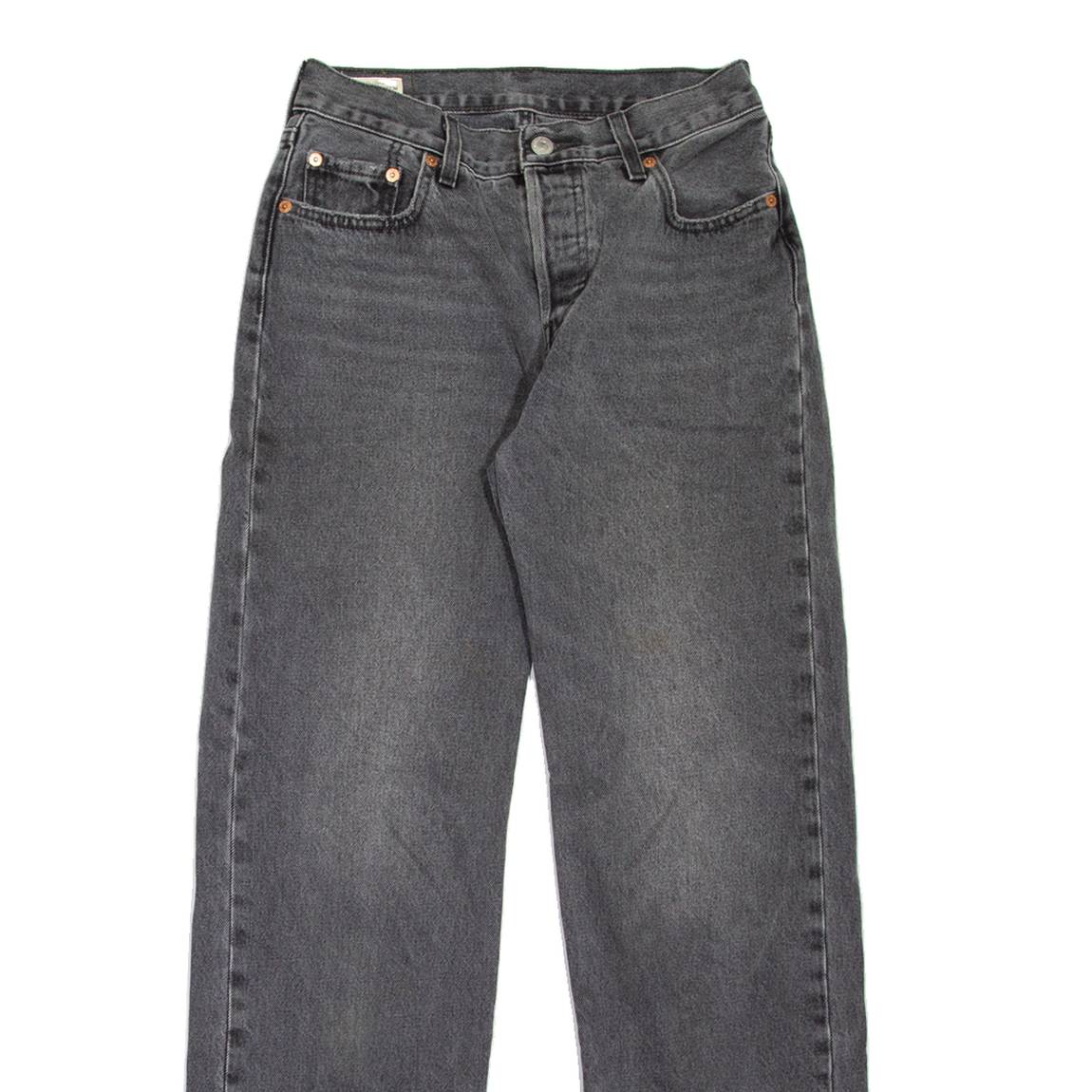 LEVI'S 501 Jeans BIG E Womens Grey Regular Straight Stone Wash W25 L32