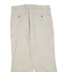 DOCKERS Mens Regular Beige Cotton Blend Trousers W34 L30 Zip Closure Casual