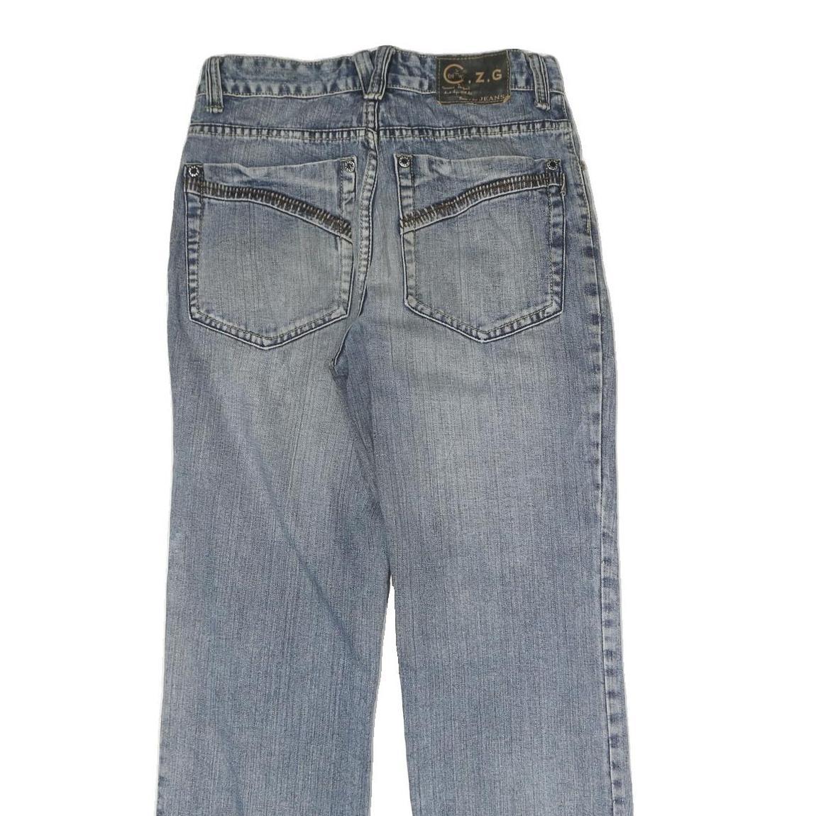 CZG Mens Jeans Blue Regular Straight Denim Light W28 L29 Cotton Zip