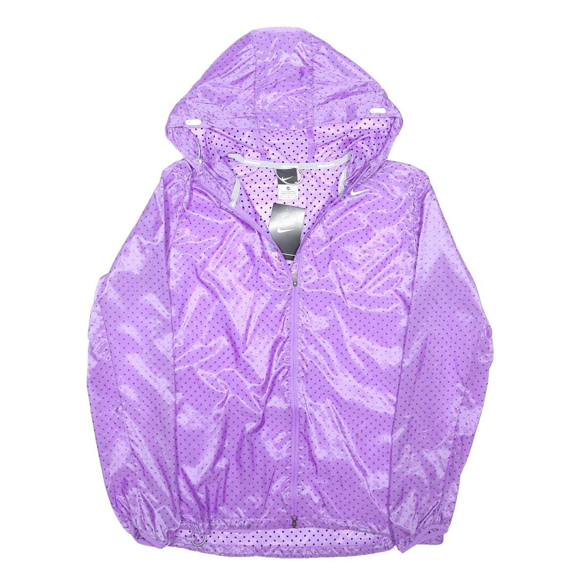 NIKE RUNNING Womens Purple Nylon Running Jacket M Lightweight Zip Hooded