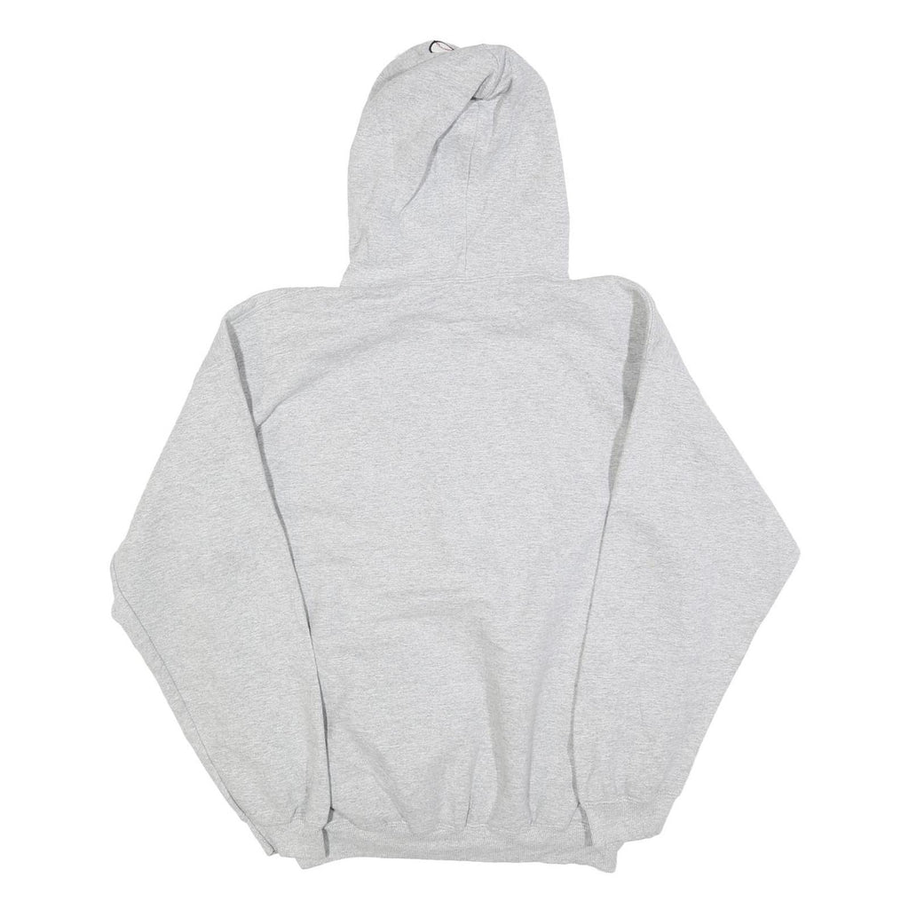 GILDAN Womens Grey Softball Pullover Hoodie L Printed Sports Sweatshirt